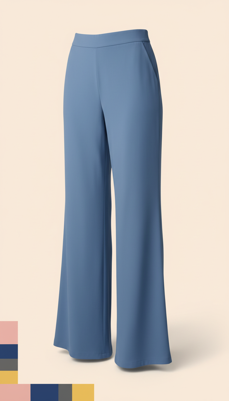 Pantaloni wide-leg Blue Groove in denim morbido